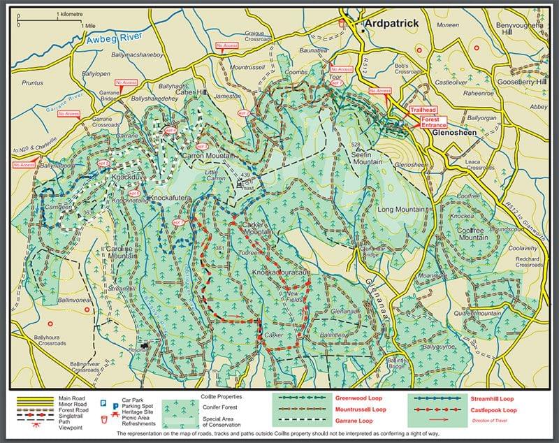 Ballyhoura MTB trail map
